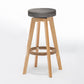Industrial Style Bar-stool Round Seat Wooden Legs for Restaurant Bar Grey 1 Piece Clearhalo 'Bar Furniture' 'Bar Stools' 'bar_stools' 'furn' 'furn_bar_stools' 'furniture_bar_stools' 'Kitchen & Dining Furniture' 'kitchen&dining_furn' 'kitchen' 'kitchen_furn' Furniture' 4462734