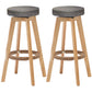 Industrial Style Bar-stool Round Seat Wooden Legs for Restaurant Bar Grey 2 Piece Set Clearhalo 'Bar Furniture' 'Bar Stools' 'bar_stools' 'furn' 'furn_bar_stools' 'furniture_bar_stools' 'Kitchen & Dining Furniture' 'kitchen&dining_furn' 'kitchen' 'kitchen_furn' Furniture' 4462735