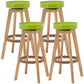 Industrial Style Bar-stool Round Seat Wooden Legs for Restaurant Bar Olive Green 4 Piece Set Clearhalo 'Bar Furniture' 'Bar Stools' 'bar_stools' 'furn' 'furn_bar_stools' 'furniture_bar_stools' 'Kitchen & Dining Furniture' 'kitchen&dining_furn' 'kitchen' 'kitchen_furn' Furniture' 4462736