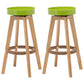 Industrial Style Bar-stool Round Seat Wooden Legs for Restaurant Bar Olive Green 2 Piece Set Clearhalo 'Bar Furniture' 'Bar Stools' 'bar_stools' 'furn' 'furn_bar_stools' 'furniture_bar_stools' 'Kitchen & Dining Furniture' 'kitchen&dining_furn' 'kitchen' 'kitchen_furn' Furniture' 4462738