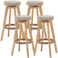 Industrial Style Bar-stool Round Seat Wooden Legs for Restaurant Bar Beige 4 Piece Set Clearhalo 'Bar Furniture' 'Bar Stools' 'bar_stools' 'furn' 'furn_bar_stools' 'furniture_bar_stools' 'Kitchen & Dining Furniture' 'kitchen&dining_furn' 'kitchen' 'kitchen_furn' Furniture' 4462739