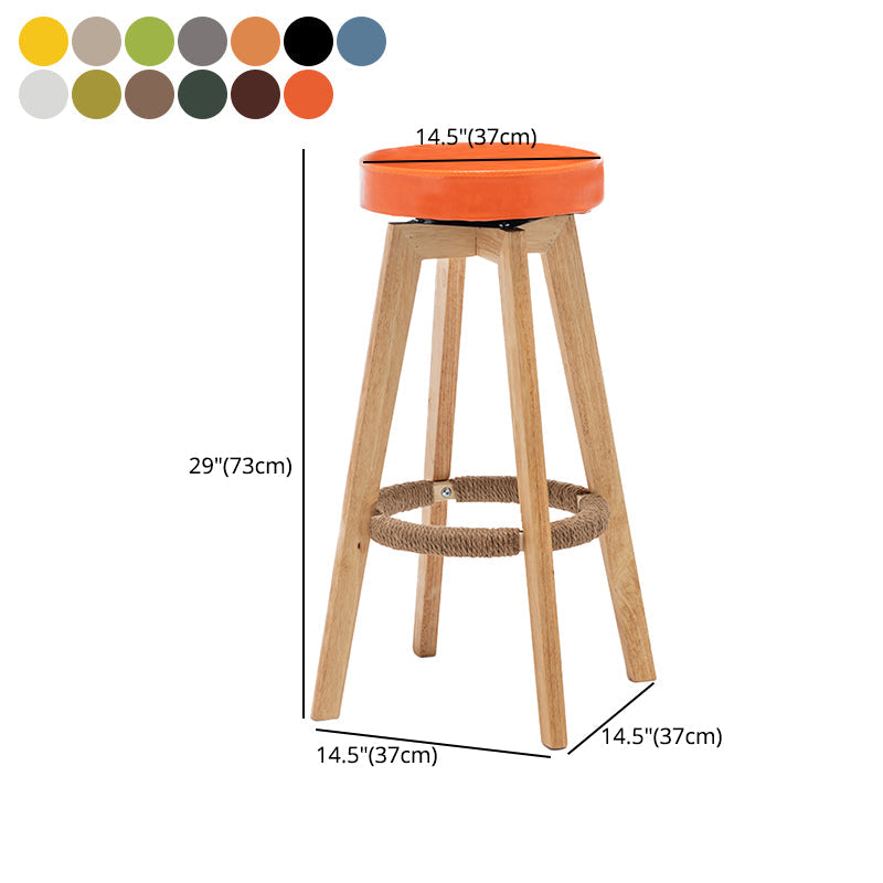 Industrial Style Bar-stool Round Seat Wooden Legs for Restaurant Bar Clearhalo 'Bar Furniture' 'Bar Stools' 'bar_stools' 'furn' 'furn_bar_stools' 'furniture_bar_stools' 'Kitchen & Dining Furniture' 'kitchen&dining_furn' 'kitchen' 'kitchen_furn' Furniture' 4462745