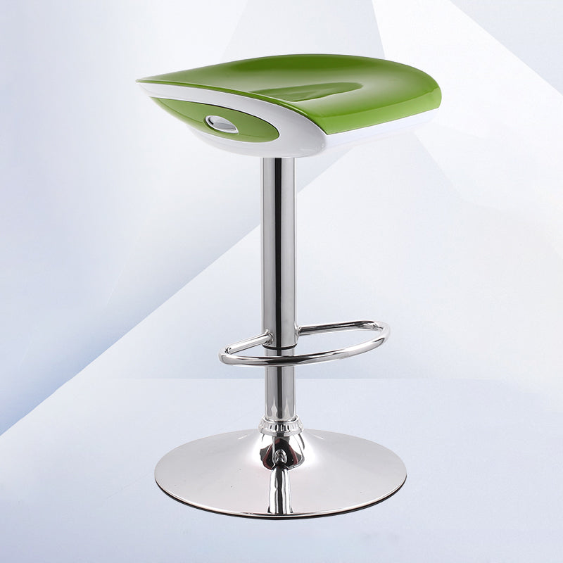 Industrial Style Bar-stool with Adjustable Height Metal Leg for Counter Restaurant,1 Piece Green Silver Clearhalo 'Bar Furniture' 'Bar Stools' 'bar_stools' 'furniture_bar_stools' 'Kitchen & Dining Furniture' 'kitchen&dining_furn' 'kitchen' 'kitchen_furn' Furniture' 4462760