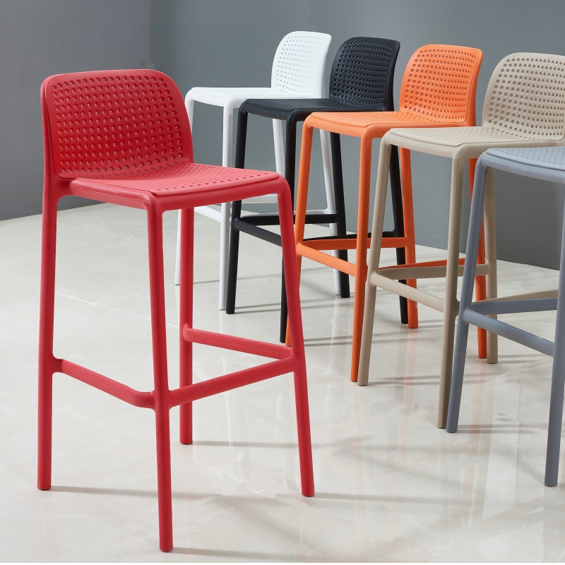 Scandinavia Style Bar-stool PP Legs Rectangle Seat Barstool with Low Back for Kitchen Clearhalo 'Bar Furniture' 'Bar Stools' 'bar_stools' 'furn' 'furn_bar_stools' 'furniture_bar_stools' 'Kitchen & Dining Furniture' 'kitchen&dining_furn' 'kitchen' 'kitchen_furn' Furniture' 4462762
