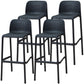 Scandinavia Style Bar-stool PP Legs Rectangle Seat Barstool with Low Back for Kitchen Black 4 Piece Set Clearhalo 'Bar Furniture' 'Bar Stools' 'bar_stools' 'furn' 'furn_bar_stools' 'furniture_bar_stools' 'Kitchen & Dining Furniture' 'kitchen&dining_furn' 'kitchen' 'kitchen_furn' Furniture' 4462763