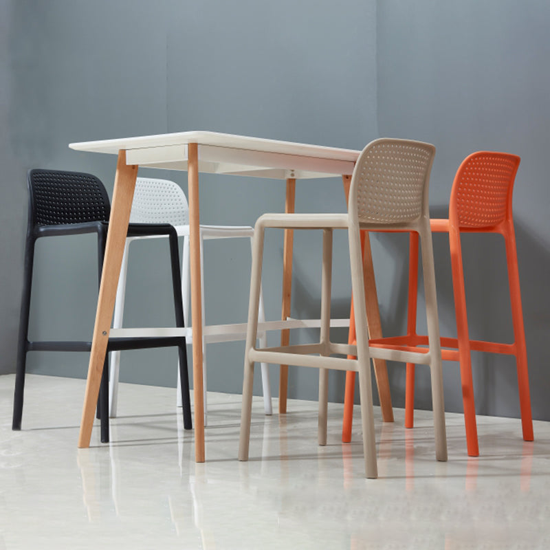Scandinavia Style Bar-stool PP Legs Rectangle Seat Barstool with Low Back for Kitchen Clearhalo 'Bar Furniture' 'Bar Stools' 'bar_stools' 'furn' 'furn_bar_stools' 'furniture_bar_stools' 'Kitchen & Dining Furniture' 'kitchen&dining_furn' 'kitchen' 'kitchen_furn' Furniture' 4462766