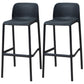 Scandinavia Style Bar-stool PP Legs Rectangle Seat Barstool with Low Back for Kitchen Black 2 Piece Set Clearhalo 'Bar Furniture' 'Bar Stools' 'bar_stools' 'furn' 'furn_bar_stools' 'furniture_bar_stools' 'Kitchen & Dining Furniture' 'kitchen&dining_furn' 'kitchen' 'kitchen_furn' Furniture' 4462767