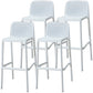 Scandinavia Style Bar-stool PP Legs Rectangle Seat Barstool with Low Back for Kitchen White 4 Piece Set Clearhalo 'Bar Furniture' 'Bar Stools' 'bar_stools' 'furn' 'furn_bar_stools' 'furniture_bar_stools' 'Kitchen & Dining Furniture' 'kitchen&dining_furn' 'kitchen' 'kitchen_furn' Furniture' 4462769