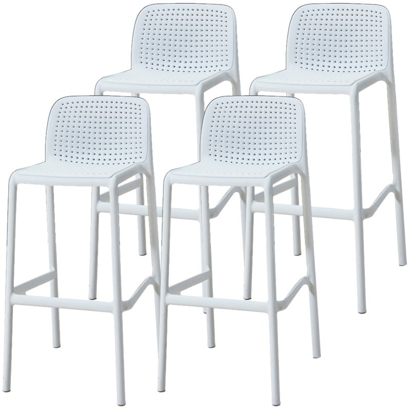 Scandinavia Style Bar-stool PP Legs Rectangle Seat Barstool with Low Back for Kitchen White 4 Piece Set Clearhalo 'Bar Furniture' 'Bar Stools' 'bar_stools' 'furn' 'furn_bar_stools' 'furniture_bar_stools' 'Kitchen & Dining Furniture' 'kitchen&dining_furn' 'kitchen' 'kitchen_furn' Furniture' 4462769