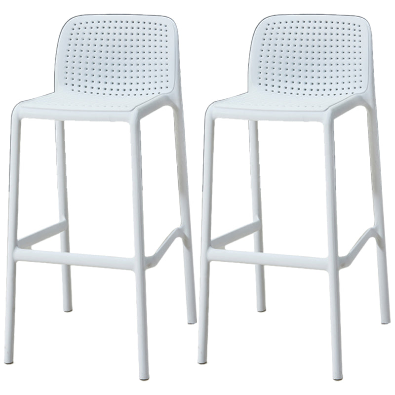 Scandinavia Style Bar-stool PP Legs Rectangle Seat Barstool with Low Back for Kitchen White 2 Piece Set Clearhalo 'Bar Furniture' 'Bar Stools' 'bar_stools' 'furn' 'furn_bar_stools' 'furniture_bar_stools' 'Kitchen & Dining Furniture' 'kitchen&dining_furn' 'kitchen' 'kitchen_furn' Furniture' 4462773