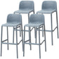 Scandinavia Style Bar-stool PP Legs Rectangle Seat Barstool with Low Back for Kitchen Grey 4 Piece Set Clearhalo 'Bar Furniture' 'Bar Stools' 'bar_stools' 'furn' 'furn_bar_stools' 'furniture_bar_stools' 'Kitchen & Dining Furniture' 'kitchen&dining_furn' 'kitchen' 'kitchen_furn' Furniture' 4462775