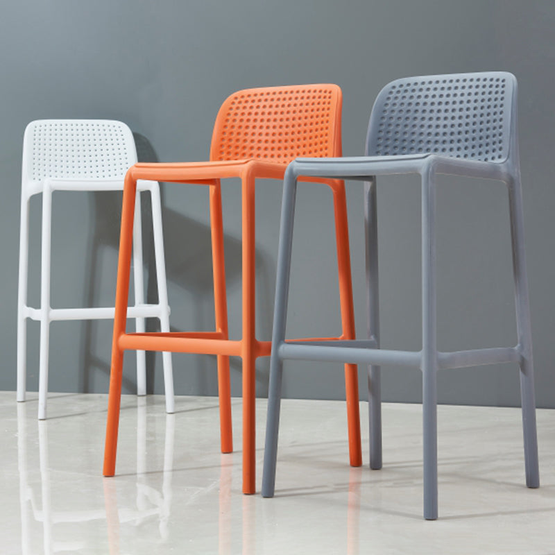 Scandinavia Style Bar-stool PP Legs Rectangle Seat Barstool with Low Back for Kitchen Clearhalo 'Bar Furniture' 'Bar Stools' 'bar_stools' 'furn' 'furn_bar_stools' 'furniture_bar_stools' 'Kitchen & Dining Furniture' 'kitchen&dining_furn' 'kitchen' 'kitchen_furn' Furniture' 4462776