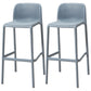 Scandinavia Style Bar-stool PP Legs Rectangle Seat Barstool with Low Back for Kitchen Grey 2 Piece Set Clearhalo 'Bar Furniture' 'Bar Stools' 'bar_stools' 'furn' 'furn_bar_stools' 'furniture_bar_stools' 'Kitchen & Dining Furniture' 'kitchen&dining_furn' 'kitchen' 'kitchen_furn' Furniture' 4462779