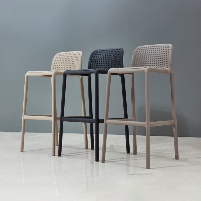 Scandinavia Style Bar-stool PP Legs Rectangle Seat Barstool with Low Back for Kitchen Clearhalo 'Bar Furniture' 'Bar Stools' 'bar_stools' 'furn' 'furn_bar_stools' 'furniture_bar_stools' 'Kitchen & Dining Furniture' 'kitchen&dining_furn' 'kitchen' 'kitchen_furn' Furniture' 4462780