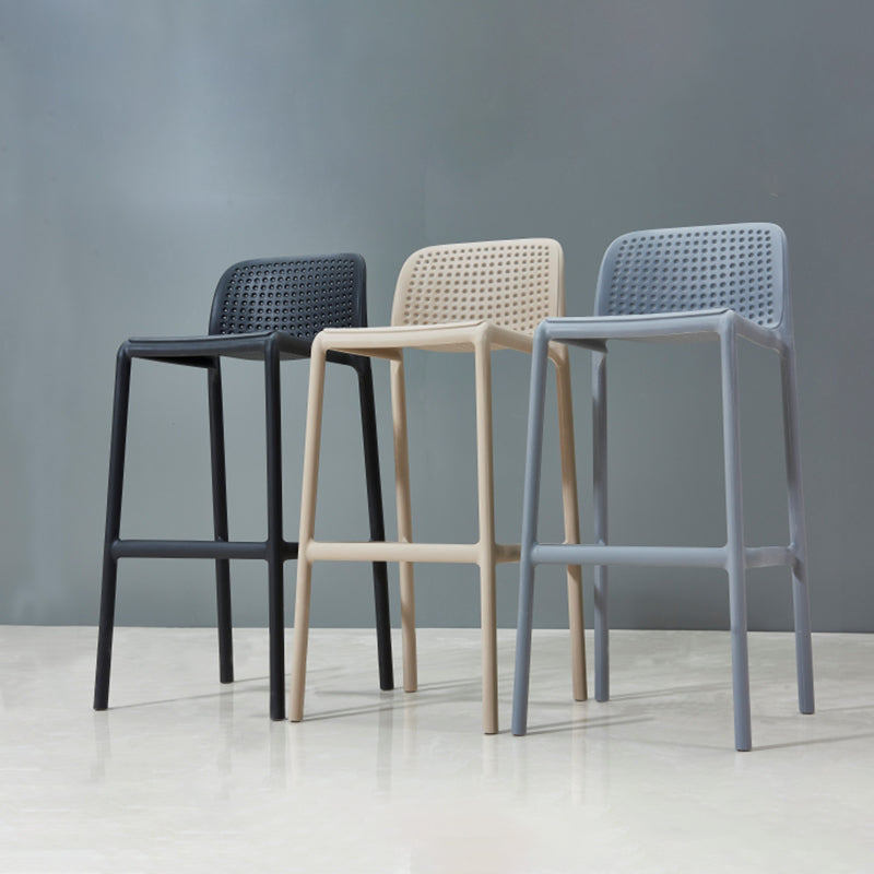 Scandinavia Style Bar-stool PP Legs Rectangle Seat Barstool with Low Back for Kitchen Clearhalo 'Bar Furniture' 'Bar Stools' 'bar_stools' 'furn' 'furn_bar_stools' 'furniture_bar_stools' 'Kitchen & Dining Furniture' 'kitchen&dining_furn' 'kitchen' 'kitchen_furn' Furniture' 4462789