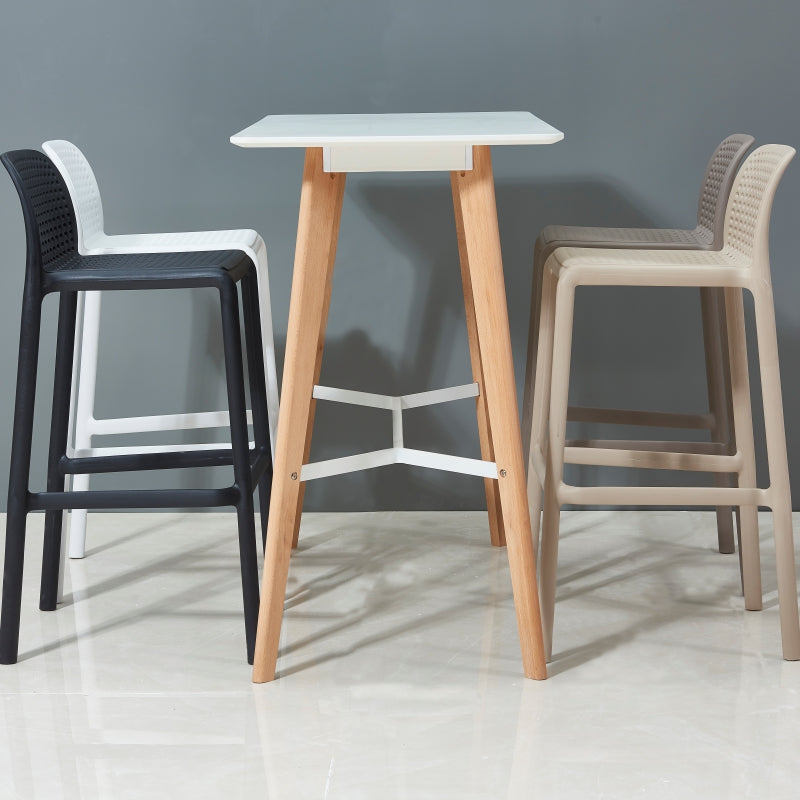 Scandinavia Style Bar-stool PP Legs Rectangle Seat Barstool with Low Back for Kitchen Clearhalo 'Bar Furniture' 'Bar Stools' 'bar_stools' 'furn' 'furn_bar_stools' 'furniture_bar_stools' 'Kitchen & Dining Furniture' 'kitchen&dining_furn' 'kitchen' 'kitchen_furn' Furniture' 4462791