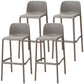 Scandinavia Style Bar-stool PP Legs Rectangle Seat Barstool with Low Back for Kitchen Dark Gray 4 Piece Set Clearhalo 'Bar Furniture' 'Bar Stools' 'bar_stools' 'furn' 'furn_bar_stools' 'furniture_bar_stools' 'Kitchen & Dining Furniture' 'kitchen&dining_furn' 'kitchen' 'kitchen_furn' Furniture' 4462792