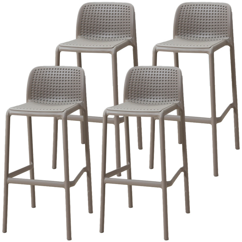 Scandinavia Style Bar-stool PP Legs Rectangle Seat Barstool with Low Back for Kitchen Dark Gray 4 Piece Set Clearhalo 'Bar Furniture' 'Bar Stools' 'bar_stools' 'furn' 'furn_bar_stools' 'furniture_bar_stools' 'Kitchen & Dining Furniture' 'kitchen&dining_furn' 'kitchen' 'kitchen_furn' Furniture' 4462792