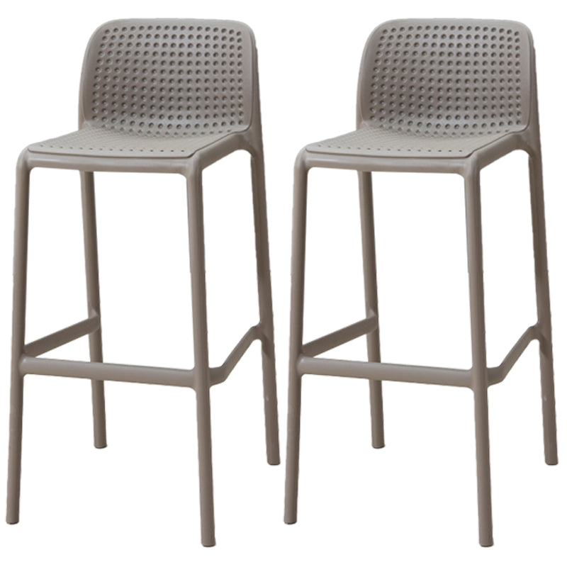 Scandinavia Style Bar-stool PP Legs Rectangle Seat Barstool with Low Back for Kitchen Dark Gray 2 Piece Set Clearhalo 'Bar Furniture' 'Bar Stools' 'bar_stools' 'furn' 'furn_bar_stools' 'furniture_bar_stools' 'Kitchen & Dining Furniture' 'kitchen&dining_furn' 'kitchen' 'kitchen_furn' Furniture' 4462794