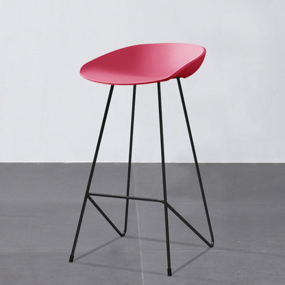 Industrial Style Bar-stool Sled Iron Legs PP Bucket Seat Barstool for Kitchen Bar Red 1 Piece Clearhalo 'Bar Furniture' 'Bar Stools' 'bar_stools' 'furn' 'furn_bar_stools' 'furniture_bar_stools' 'Kitchen & Dining Furniture' 'kitchen&dining_furn' 'kitchen' 'kitchen_furn' Furniture' 4462804
