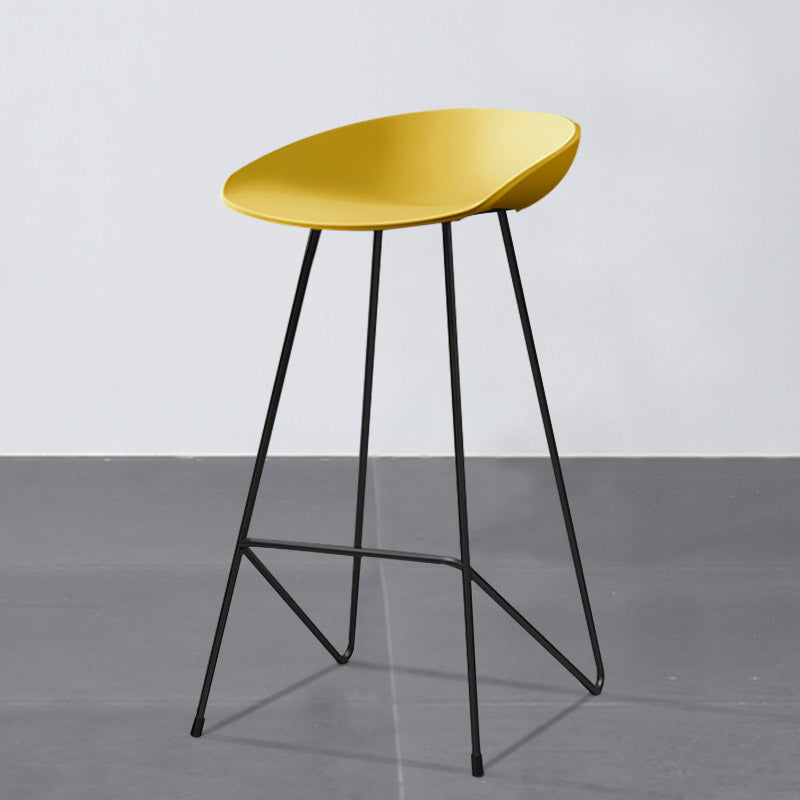 Industrial Style Bar-stool Sled Iron Legs PP Bucket Seat Barstool for Kitchen Bar Yellow 1 Piece Clearhalo 'Bar Furniture' 'Bar Stools' 'bar_stools' 'furn' 'furn_bar_stools' 'furniture_bar_stools' 'Kitchen & Dining Furniture' 'kitchen&dining_furn' 'kitchen' 'kitchen_furn' Furniture' 4462806