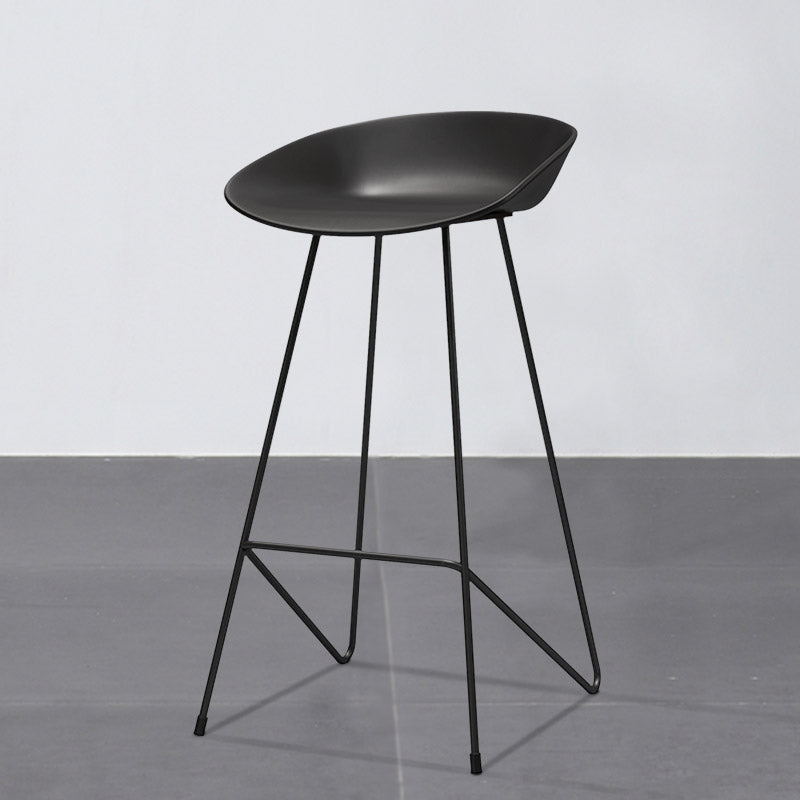 Industrial Style Bar-stool Sled Iron Legs PP Bucket Seat Barstool for Kitchen Bar Black 1 Piece Clearhalo 'Bar Furniture' 'Bar Stools' 'bar_stools' 'furn' 'furn_bar_stools' 'furniture_bar_stools' 'Kitchen & Dining Furniture' 'kitchen&dining_furn' 'kitchen' 'kitchen_furn' Furniture' 4462815