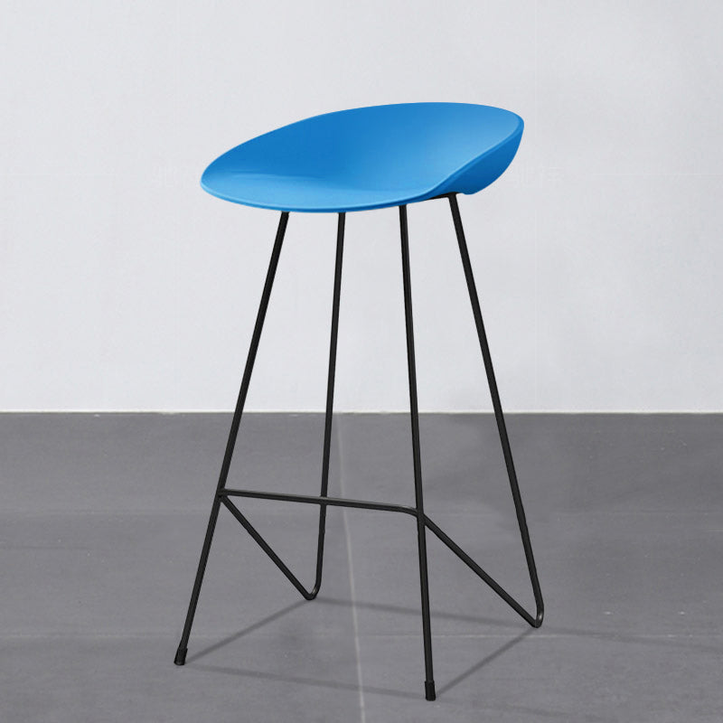 Industrial Style Bar-stool Sled Iron Legs PP Bucket Seat Barstool for Kitchen Bar Blue 1 Piece Clearhalo 'Bar Furniture' 'Bar Stools' 'bar_stools' 'furn' 'furn_bar_stools' 'furniture_bar_stools' 'Kitchen & Dining Furniture' 'kitchen&dining_furn' 'kitchen' 'kitchen_furn' Furniture' 4462821