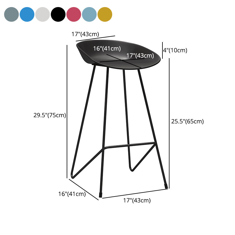 Industrial Style Bar-stool Sled Iron Legs PP Bucket Seat Barstool for Kitchen Bar Clearhalo 'Bar Furniture' 'Bar Stools' 'bar_stools' 'furn' 'furn_bar_stools' 'furniture_bar_stools' 'Kitchen & Dining Furniture' 'kitchen&dining_furn' 'kitchen' 'kitchen_furn' Furniture' 4462827