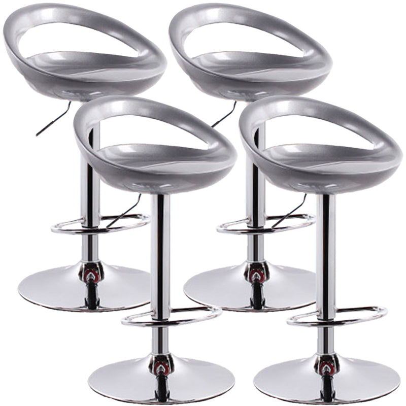 Industrial Style Bar-stool with Adjustable Height Swivel Footrest Barstool for Counter Bar Silver Gray 4 Piece Set Clearhalo 'Bar Furniture' 'Bar Stools' 'bar_stools' 'furn' 'furn_bar_stools' 'furniture_bar_stools' 'Kitchen & Dining Furniture' 'kitchen&dining_furn' 'kitchen' 'kitchen_furn' Furniture' 4462835