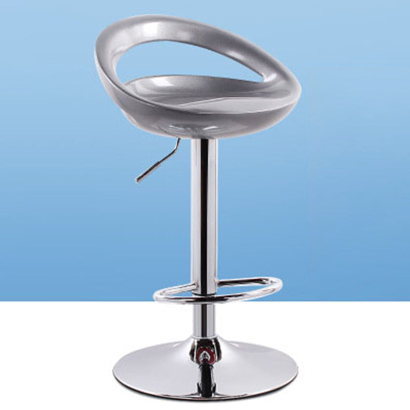 Industrial Style Bar-stool with Adjustable Height Swivel Footrest Barstool for Counter Bar Silver Gray 1 Piece Clearhalo 'Bar Furniture' 'Bar Stools' 'bar_stools' 'furn' 'furn_bar_stools' 'furniture_bar_stools' 'Kitchen & Dining Furniture' 'kitchen&dining_furn' 'kitchen' 'kitchen_furn' Furniture' 4462838