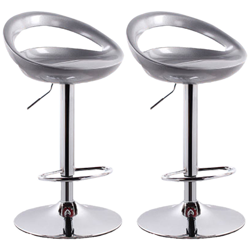 Industrial Style Bar-stool with Adjustable Height Swivel Footrest Barstool for Counter Bar Silver Gray 2 Piece Set Clearhalo 'Bar Furniture' 'Bar Stools' 'bar_stools' 'furn' 'furn_bar_stools' 'furniture_bar_stools' 'Kitchen & Dining Furniture' 'kitchen&dining_furn' 'kitchen' 'kitchen_furn' Furniture' 4462839