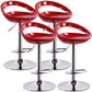 Industrial Style Bar-stool with Adjustable Height Swivel Footrest Barstool for Counter Bar Red 4 Piece Set Clearhalo 'Bar Furniture' 'Bar Stools' 'bar_stools' 'furn' 'furn_bar_stools' 'furniture_bar_stools' 'Kitchen & Dining Furniture' 'kitchen&dining_furn' 'kitchen' 'kitchen_furn' Furniture' 4462863