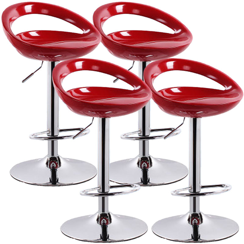Industrial Style Bar-stool with Adjustable Height Swivel Footrest Barstool for Counter Bar Red 4 Piece Set Clearhalo 'Bar Furniture' 'Bar Stools' 'bar_stools' 'furn' 'furn_bar_stools' 'furniture_bar_stools' 'Kitchen & Dining Furniture' 'kitchen&dining_furn' 'kitchen' 'kitchen_furn' Furniture' 4462863