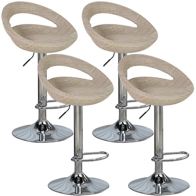 Industrial Style Bar-stool with Adjustable Height Footrest Low Back Barstool Beige 4 Piece Set Clearhalo 'Bar Furniture' 'Bar Stools' 'bar_stools' 'furn' 'furn_bar_stools' 'furniture_bar_stools' 'Kitchen & Dining Furniture' 'kitchen&dining_furn' 'kitchen' 'kitchen_furn' Furniture' 4462871