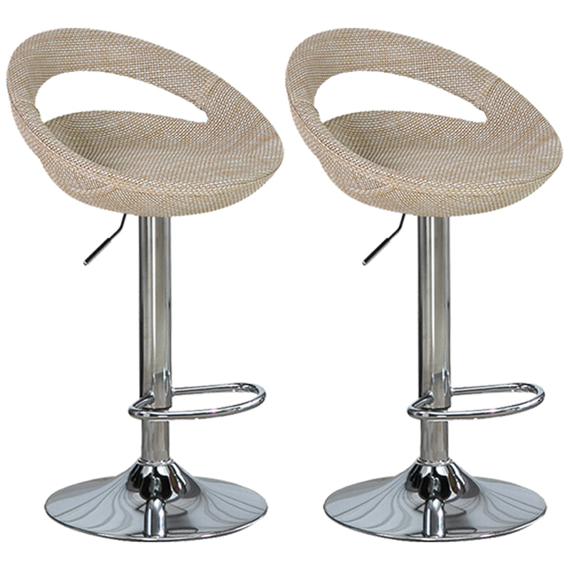 Industrial Style Bar-stool with Adjustable Height Footrest Low Back Barstool Beige 2 Piece Set Clearhalo 'Bar Furniture' 'Bar Stools' 'bar_stools' 'furn' 'furn_bar_stools' 'furniture_bar_stools' 'Kitchen & Dining Furniture' 'kitchen&dining_furn' 'kitchen' 'kitchen_furn' Furniture' 4462875