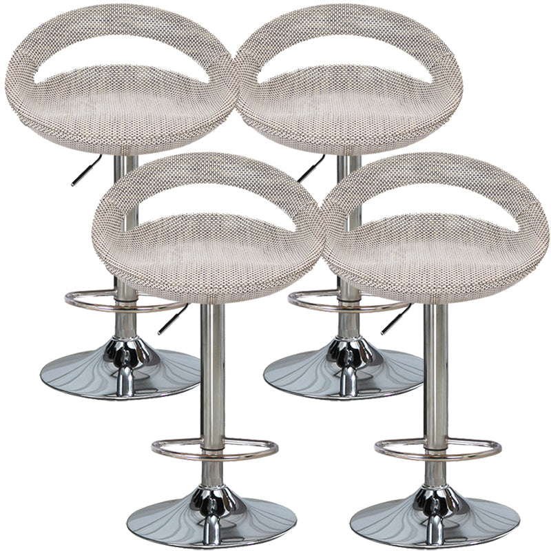 Industrial Style Bar-stool with Adjustable Height Footrest Low Back Barstool Gray-White 4 Piece Set Clearhalo 'Bar Furniture' 'Bar Stools' 'bar_stools' 'furn' 'furn_bar_stools' 'furniture_bar_stools' 'Kitchen & Dining Furniture' 'kitchen&dining_furn' 'kitchen' 'kitchen_furn' Furniture' 4462882