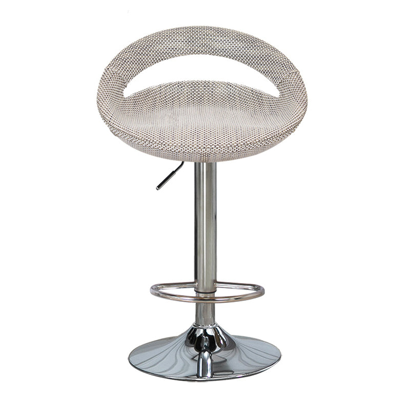 Industrial Style Bar-stool with Adjustable Height Footrest Low Back Barstool Gray-White 1 Piece Clearhalo 'Bar Furniture' 'Bar Stools' 'bar_stools' 'furn' 'furn_bar_stools' 'furniture_bar_stools' 'Kitchen & Dining Furniture' 'kitchen&dining_furn' 'kitchen' 'kitchen_furn' Furniture' 4462884