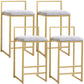 Modern Style Metal Bar Stool with Footrest and Low Back Bistro Bar Stool for Kitchen Gold 4 Piece Set Counter Stool(26"H) Clearhalo 'Bar Furniture' 'Bar Stools' 'bar_stools' 'furn' 'furn_bar_stools' 'furniture_bar_stools' 'Kitchen & Dining Furniture' 'kitchen&dining_furn' 'kitchen' 'kitchen_furn' Furniture' 4462891