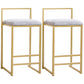 Modern Style Metal Bar Stool with Footrest and Low Back Bistro Bar Stool for Kitchen Gold 2 Piece Set Counter Stool(26"H) Clearhalo 'Bar Furniture' 'Bar Stools' 'bar_stools' 'furn' 'furn_bar_stools' 'furniture_bar_stools' 'Kitchen & Dining Furniture' 'kitchen&dining_furn' 'kitchen' 'kitchen_furn' Furniture' 4462895