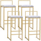 Modern Style Metal Bar Stool with Footrest and Low Back Bistro Bar Stool for Kitchen Gold 4 Piece Set Bar Stool (28" H) Clearhalo 'Bar Furniture' 'Bar Stools' 'bar_stools' 'furn' 'furn_bar_stools' 'furniture_bar_stools' 'Kitchen & Dining Furniture' 'kitchen&dining_furn' 'kitchen' 'kitchen_furn' Furniture' 4462897