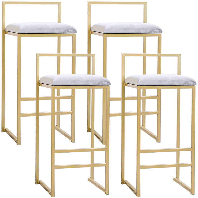 Modern Style Metal Bar Stool with Footrest and Low Back Bistro Bar Stool for Kitchen Gold 4 Piece Set Bar Stool (28" H) Clearhalo 'Bar Furniture' 'Bar Stools' 'bar_stools' 'furn' 'furn_bar_stools' 'furniture_bar_stools' 'Kitchen & Dining Furniture' 'kitchen&dining_furn' 'kitchen' 'kitchen_furn' Furniture' 4462897
