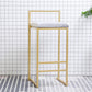 Modern Style Metal Bar Stool with Footrest and Low Back Bistro Bar Stool for Kitchen Gold 1 Piece Bar Stool (28" H) Clearhalo 'Bar Furniture' 'Bar Stools' 'bar_stools' 'furn' 'furn_bar_stools' 'furniture_bar_stools' 'Kitchen & Dining Furniture' 'kitchen&dining_furn' 'kitchen' 'kitchen_furn' Furniture' 4462899