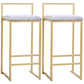 Modern Style Metal Bar Stool with Footrest and Low Back Bistro Bar Stool for Kitchen Gold 2 Piece Set Bar Stool (28" H) Clearhalo 'Bar Furniture' 'Bar Stools' 'bar_stools' 'furn' 'furn_bar_stools' 'furniture_bar_stools' 'Kitchen & Dining Furniture' 'kitchen&dining_furn' 'kitchen' 'kitchen_furn' Furniture' 4462901