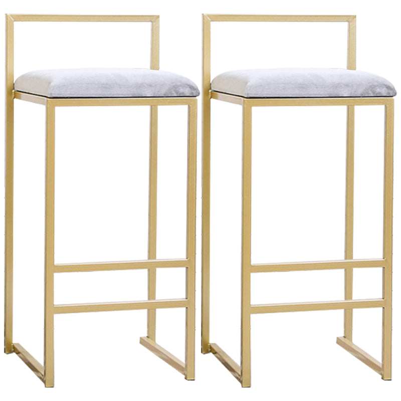Modern Style Metal Bar Stool with Footrest and Low Back Bistro Bar Stool for Kitchen Gold 2 Piece Set Bar Stool (28" H) Clearhalo 'Bar Furniture' 'Bar Stools' 'bar_stools' 'furn' 'furn_bar_stools' 'furniture_bar_stools' 'Kitchen & Dining Furniture' 'kitchen&dining_furn' 'kitchen' 'kitchen_furn' Furniture' 4462901