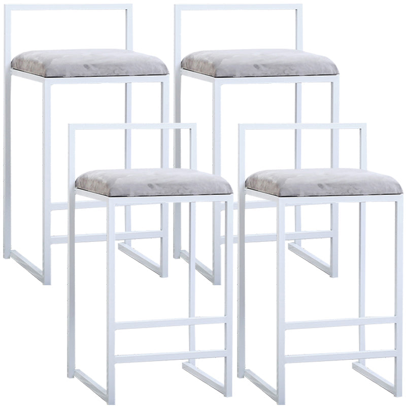 Modern Style Metal Bar Stool with Footrest and Low Back Bistro Bar Stool for Kitchen White 4 Piece Set Bar Stool (28" H) Clearhalo 'Bar Furniture' 'Bar Stools' 'bar_stools' 'furn' 'furn_bar_stools' 'furniture_bar_stools' 'Kitchen & Dining Furniture' 'kitchen&dining_furn' 'kitchen' 'kitchen_furn' Furniture' 4462908