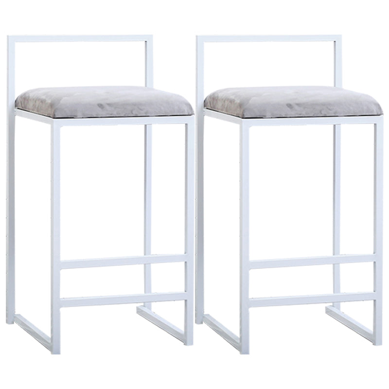 Modern Style Metal Bar Stool with Footrest and Low Back Bistro Bar Stool for Kitchen White 2 Piece Set Bar Stool (28" H) Clearhalo 'Bar Furniture' 'Bar Stools' 'bar_stools' 'furn' 'furn_bar_stools' 'furniture_bar_stools' 'Kitchen & Dining Furniture' 'kitchen&dining_furn' 'kitchen' 'kitchen_furn' Furniture' 4462911