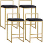 Modern Style Metal Bar Stool with Footrest and Low Back Bistro Bar Stool for Kitchen Gold 4 Piece Set Short Stool(22"H) Clearhalo 'Bar Furniture' 'Bar Stools' 'bar_stools' 'furn' 'furn_bar_stools' 'furniture_bar_stools' 'Kitchen & Dining Furniture' 'kitchen&dining_furn' 'kitchen' 'kitchen_furn' Furniture' 4462918