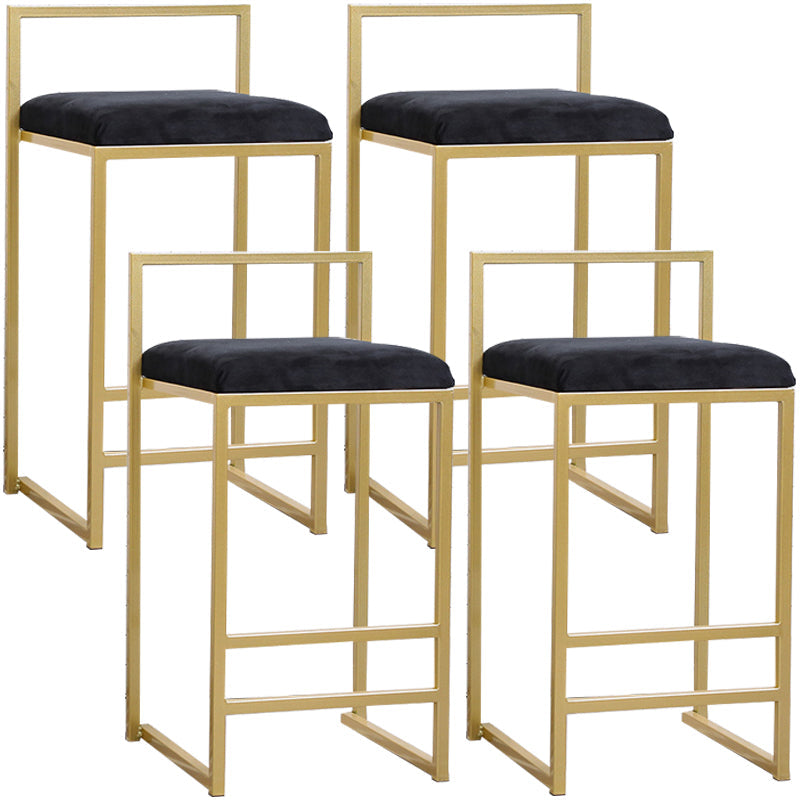 Modern Style Metal Bar Stool with Footrest and Low Back Bistro Bar Stool for Kitchen Gold 4 Piece Set Short Stool(22"H) Clearhalo 'Bar Furniture' 'Bar Stools' 'bar_stools' 'furn' 'furn_bar_stools' 'furniture_bar_stools' 'Kitchen & Dining Furniture' 'kitchen&dining_furn' 'kitchen' 'kitchen_furn' Furniture' 4462918
