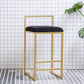 Modern Style Metal Bar Stool with Footrest and Low Back Bistro Bar Stool for Kitchen Gold 1 Piece Short Stool(22"H) Clearhalo 'Bar Furniture' 'Bar Stools' 'bar_stools' 'furn' 'furn_bar_stools' 'furniture_bar_stools' 'Kitchen & Dining Furniture' 'kitchen&dining_furn' 'kitchen' 'kitchen_furn' Furniture' 4462919