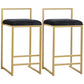 Modern Style Metal Bar Stool with Footrest and Low Back Bistro Bar Stool for Kitchen Gold 2 Piece Set Short Stool(22"H) Clearhalo 'Bar Furniture' 'Bar Stools' 'bar_stools' 'furn' 'furn_bar_stools' 'furniture_bar_stools' 'Kitchen & Dining Furniture' 'kitchen&dining_furn' 'kitchen' 'kitchen_furn' Furniture' 4462920